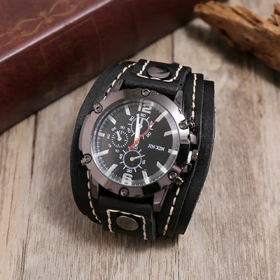 Herren "Eclipse" Klassische Lederuhr