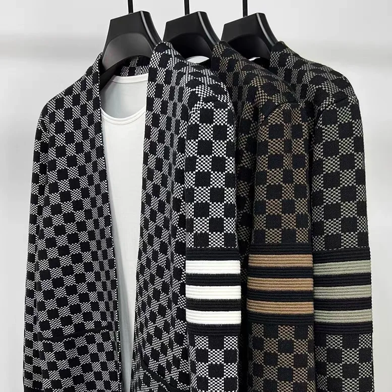 Karierter Cardigan für Herren