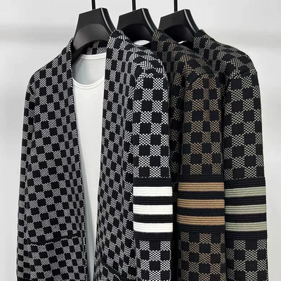 Karierter Cardigan für Herren