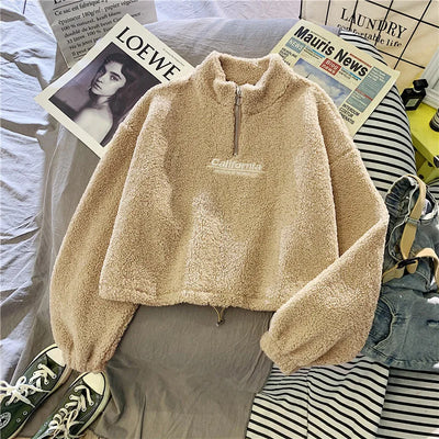 Halb-Zip-Fleece-Pullover für Damen