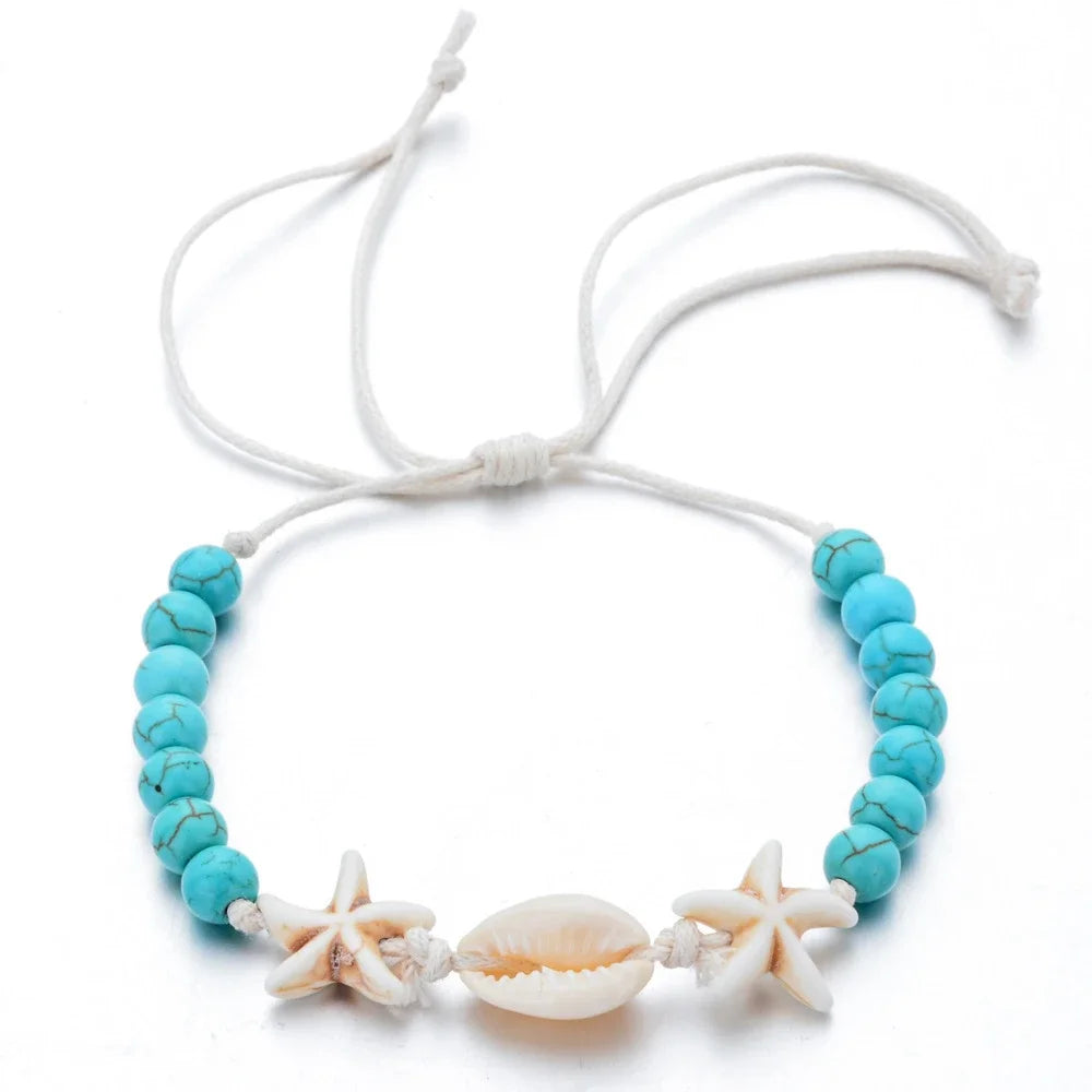 Unisex Sommer Seeigel Muschel Geflochtenes Armband