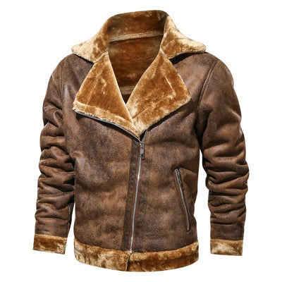 Leonardo – Retro PU Herren Winter Motorradjacke