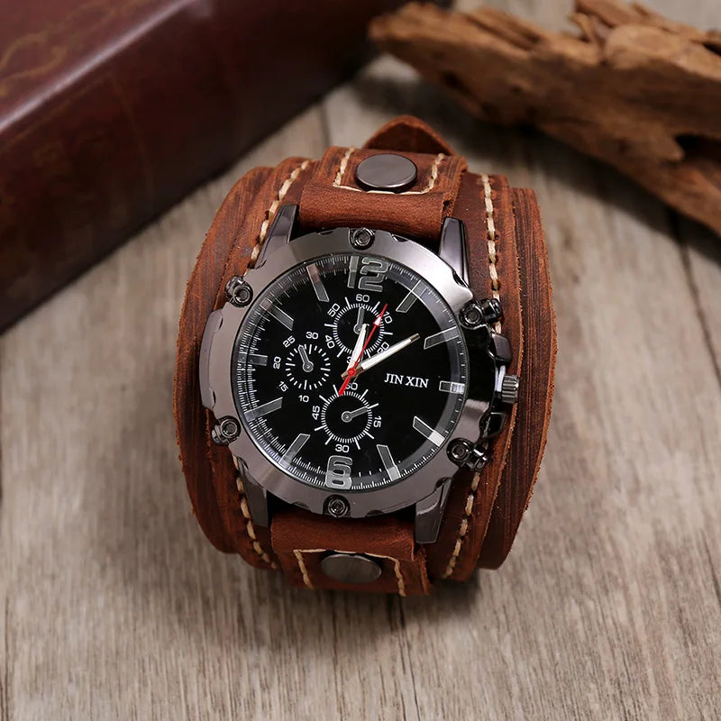 Herren "Eclipse" Klassische Lederuhr