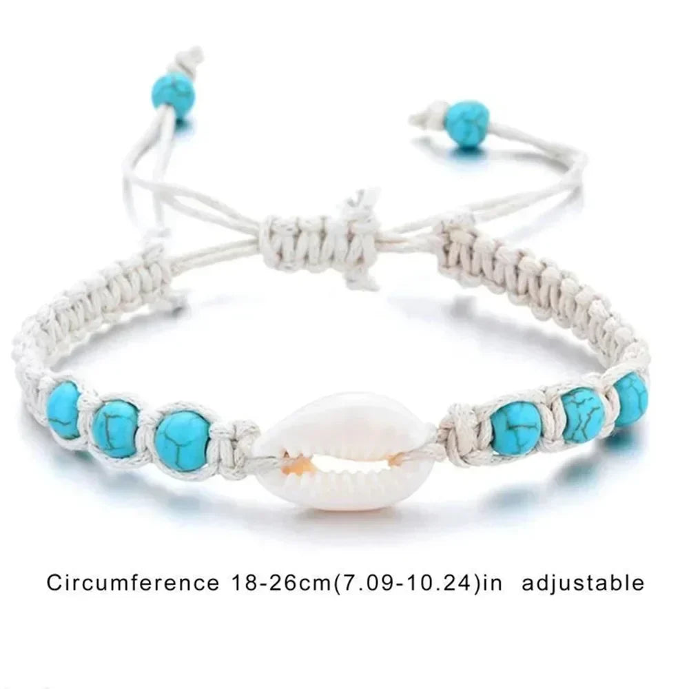Unisex Sommer Seeigel Muschel Geflochtenes Armband