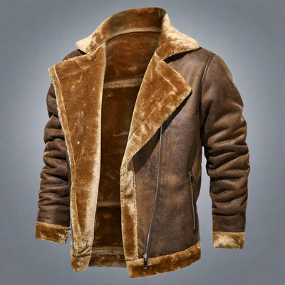 Leonardo – Retro PU Herren Winter Motorradjacke