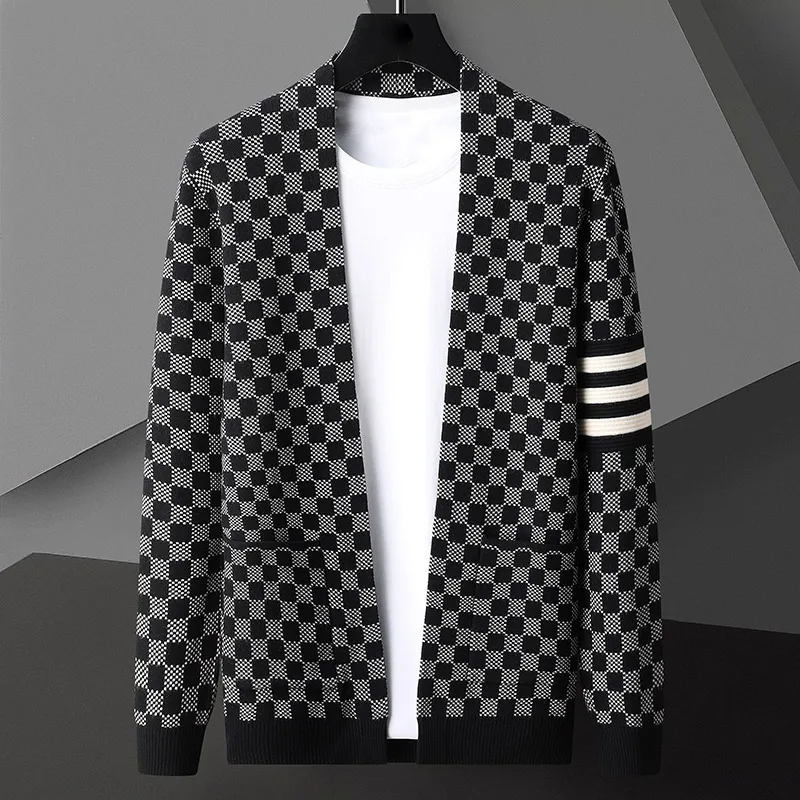 Karierter Cardigan für Herren