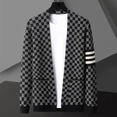 Karierter Cardigan für Herren