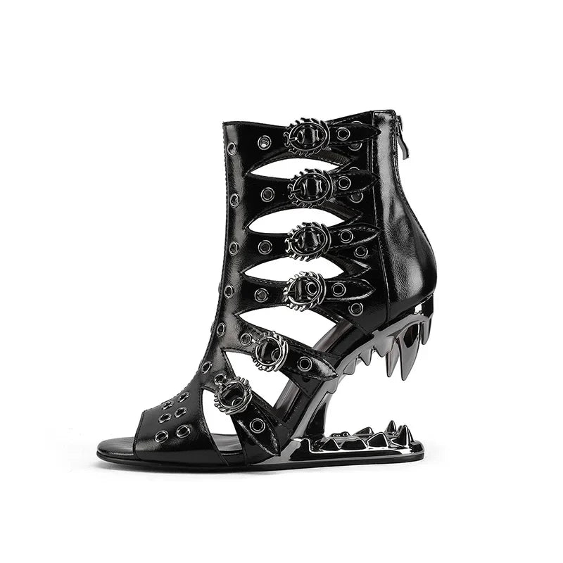 Livia – Stilvolle Open-Toe High Heel Stiefeletten für Damen