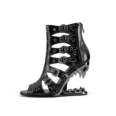 Livia – Stilvolle Open-Toe High Heel Stiefeletten für Damen
