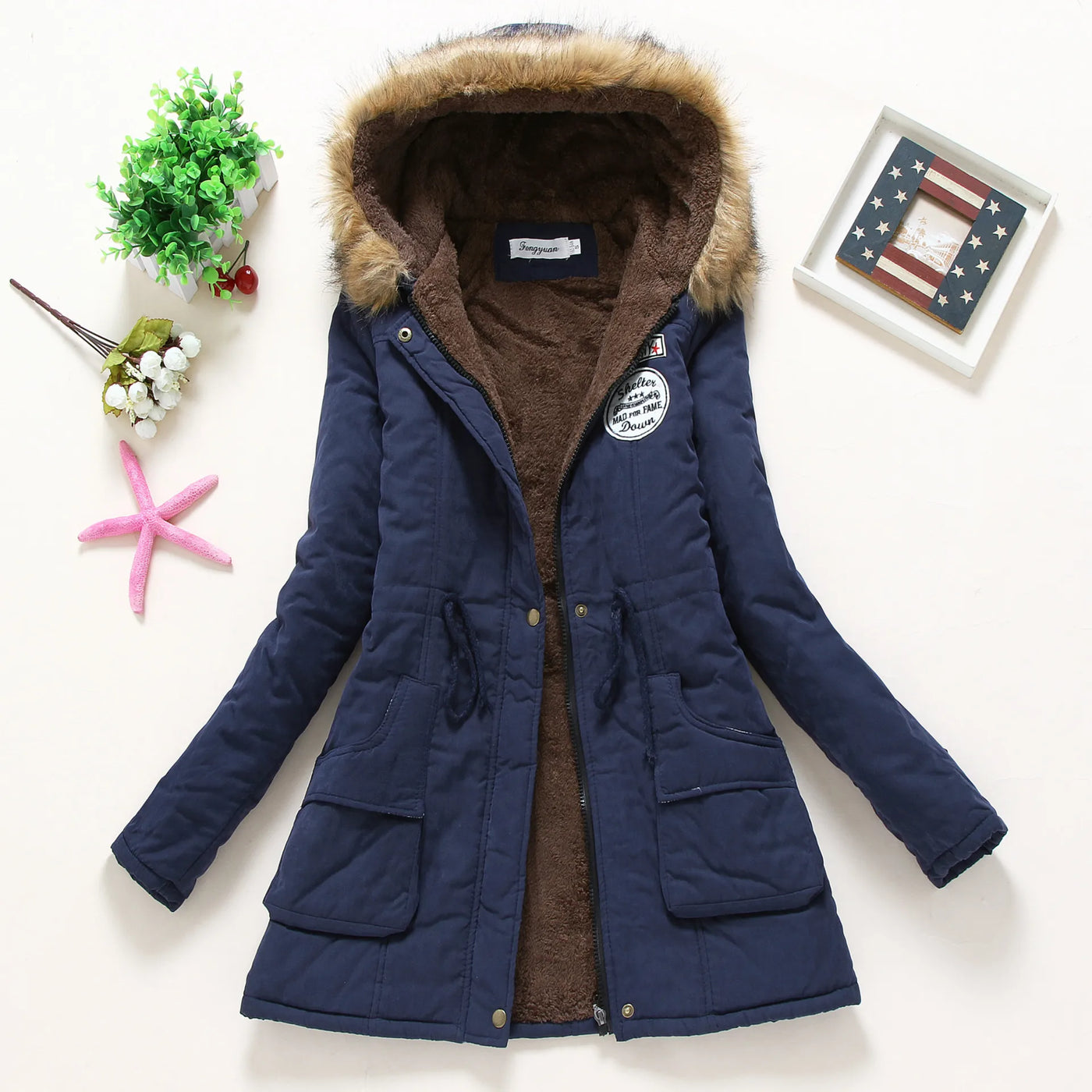 Ivy - Modische Winterjacke mit Kunstfellbesatz