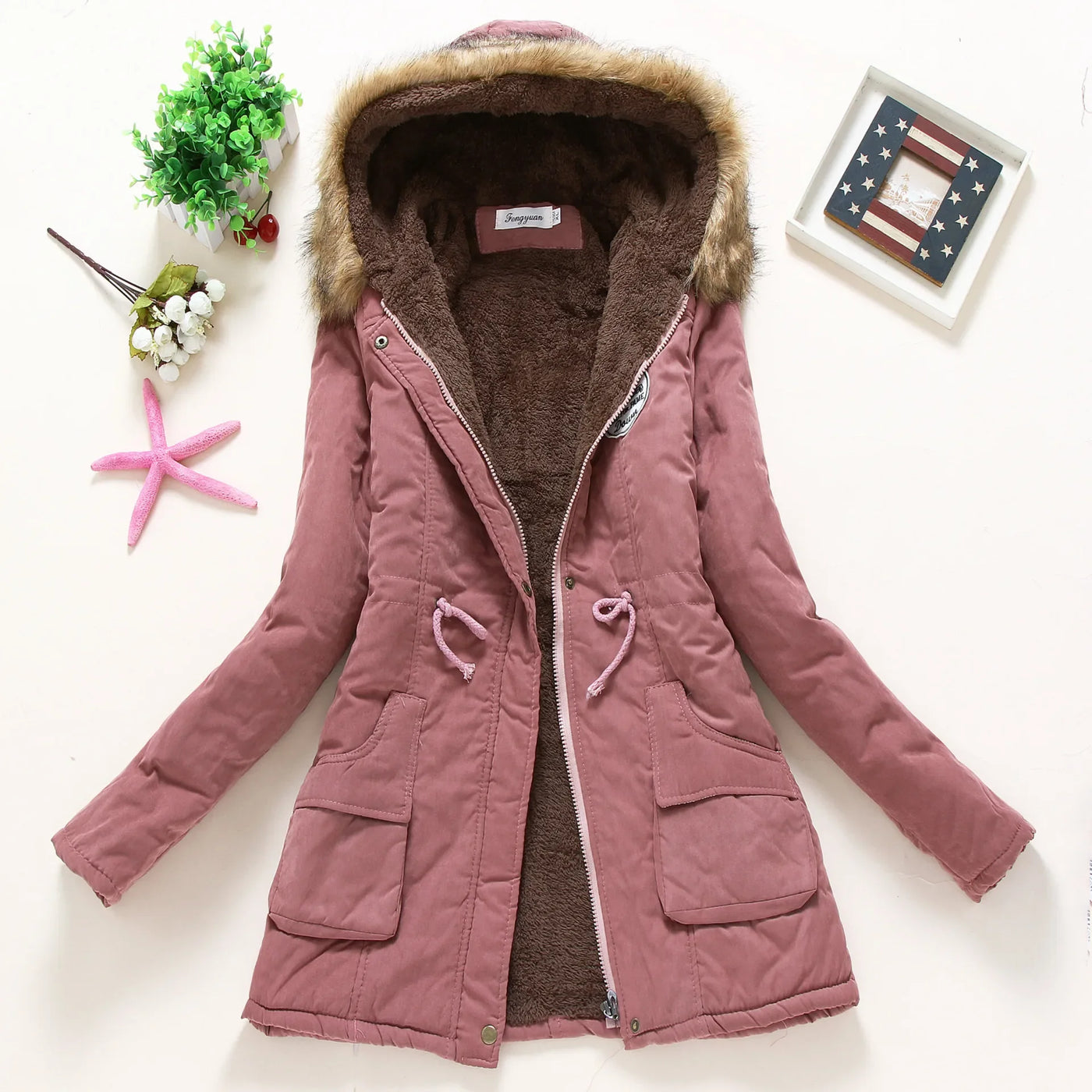 Ivy - Modische Winterjacke mit Kunstfellbesatz