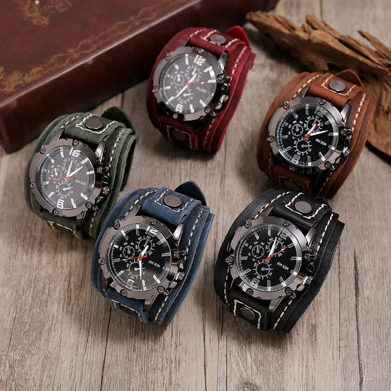 Herren "Eclipse" Klassische Lederuhr