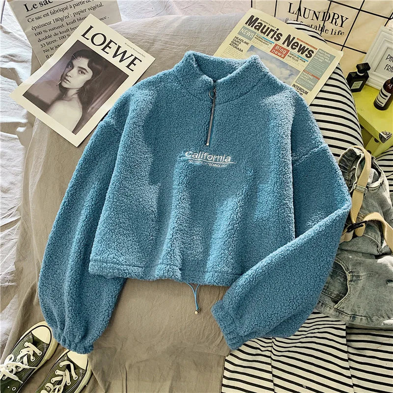 Halb-Zip-Fleece-Pullover für Damen