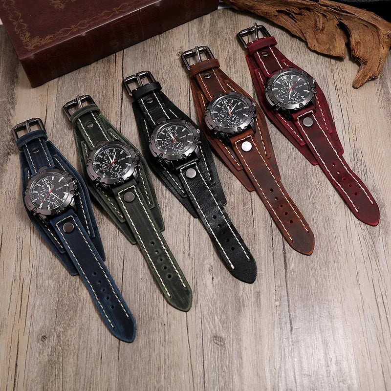 Herren "Eclipse" Klassische Lederuhr