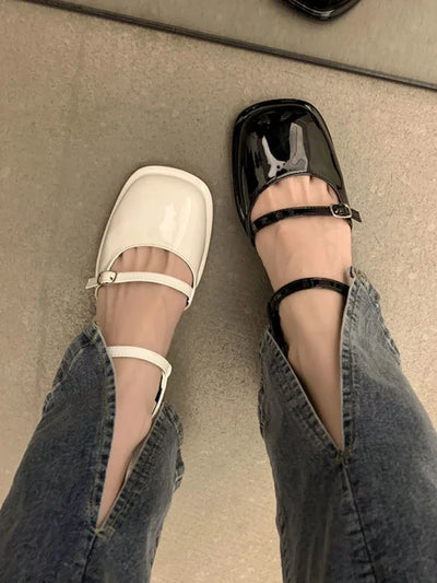 Chesa - Vintage Blocksandalen - Quadratische Spitze