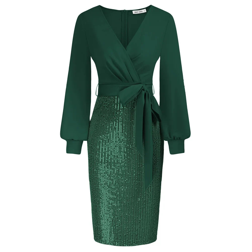 Vienne – Ruched Paillettenkleid für Damen