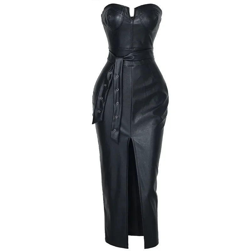 Chloe – Leder-Etuikleid für Damen