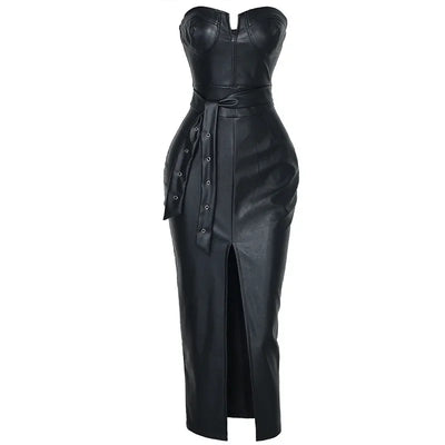 Chloe – Leder-Etuikleid für Damen