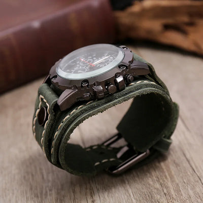 Herren "Eclipse" Klassische Lederuhr