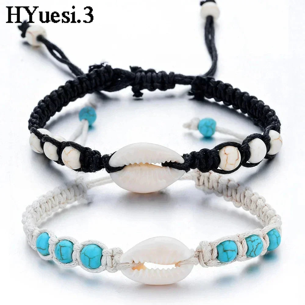 Unisex Sommer Seeigel Muschel Geflochtenes Armband
