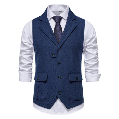 Giovanni – Vintage Herringbone Tweed Herrenweste