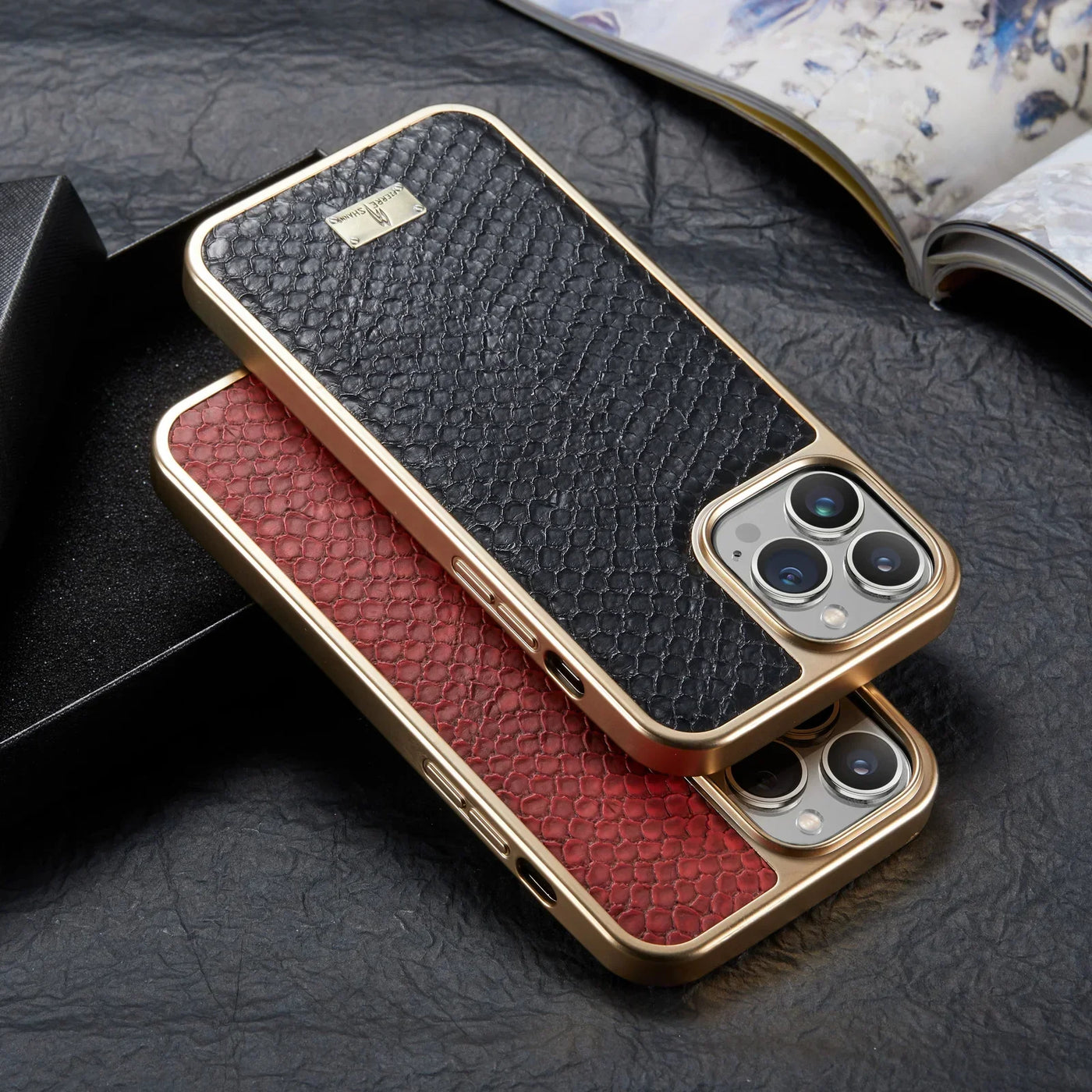 Schlangenmuster Leder Handyhülle für Iphone