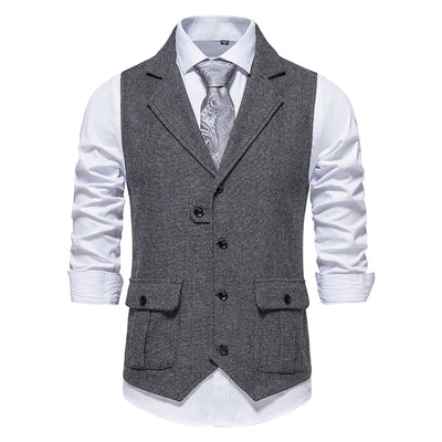 Giovanni – Vintage Herringbone Tweed Herrenweste
