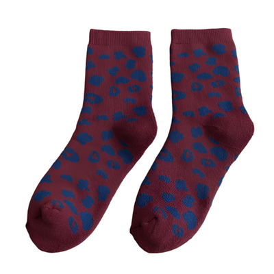 Elena – Spotted Leopard Print Damen Baumwoll-Socken