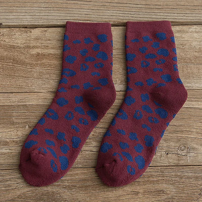 Elena – Spotted Leopard Print Damen Baumwoll-Socken