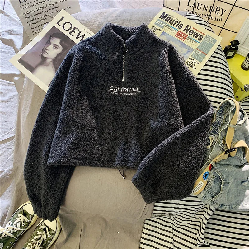 Halb-Zip-Fleece-Pullover für Damen