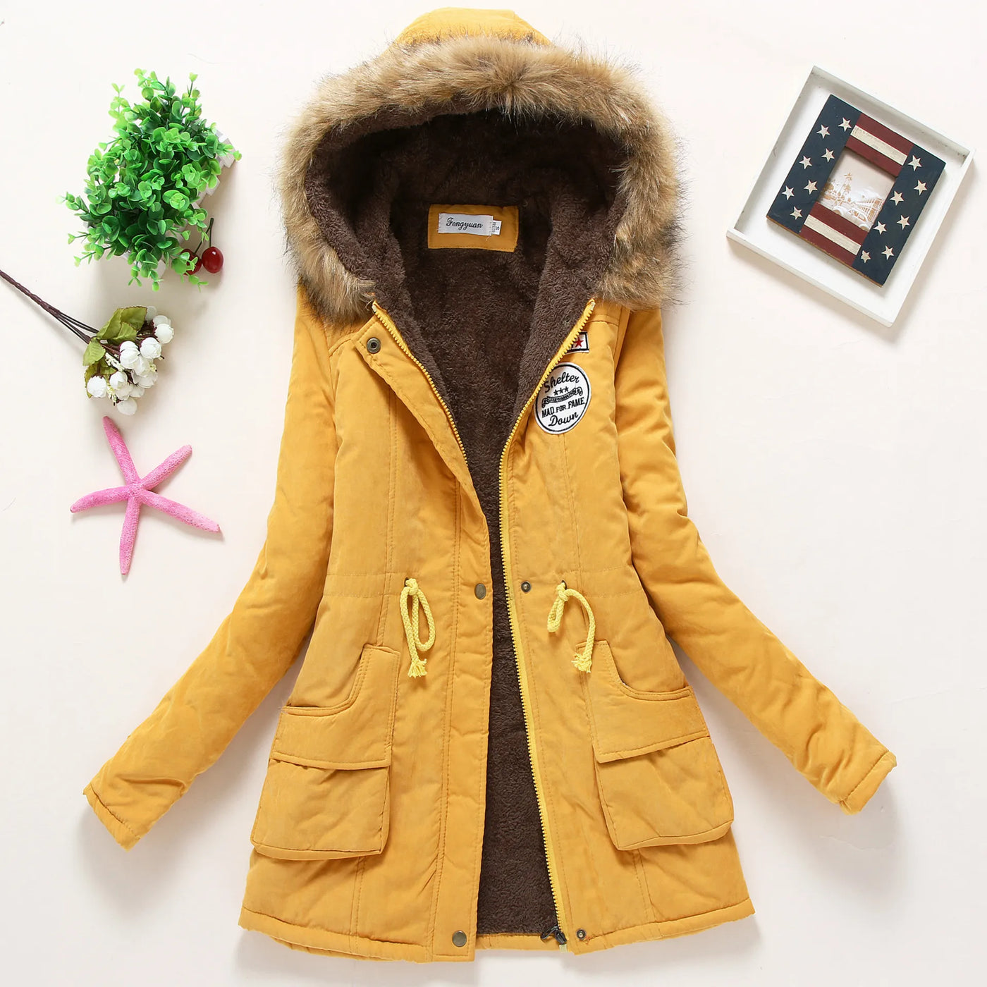 Ivy - Modische Winterjacke mit Kunstfellbesatz