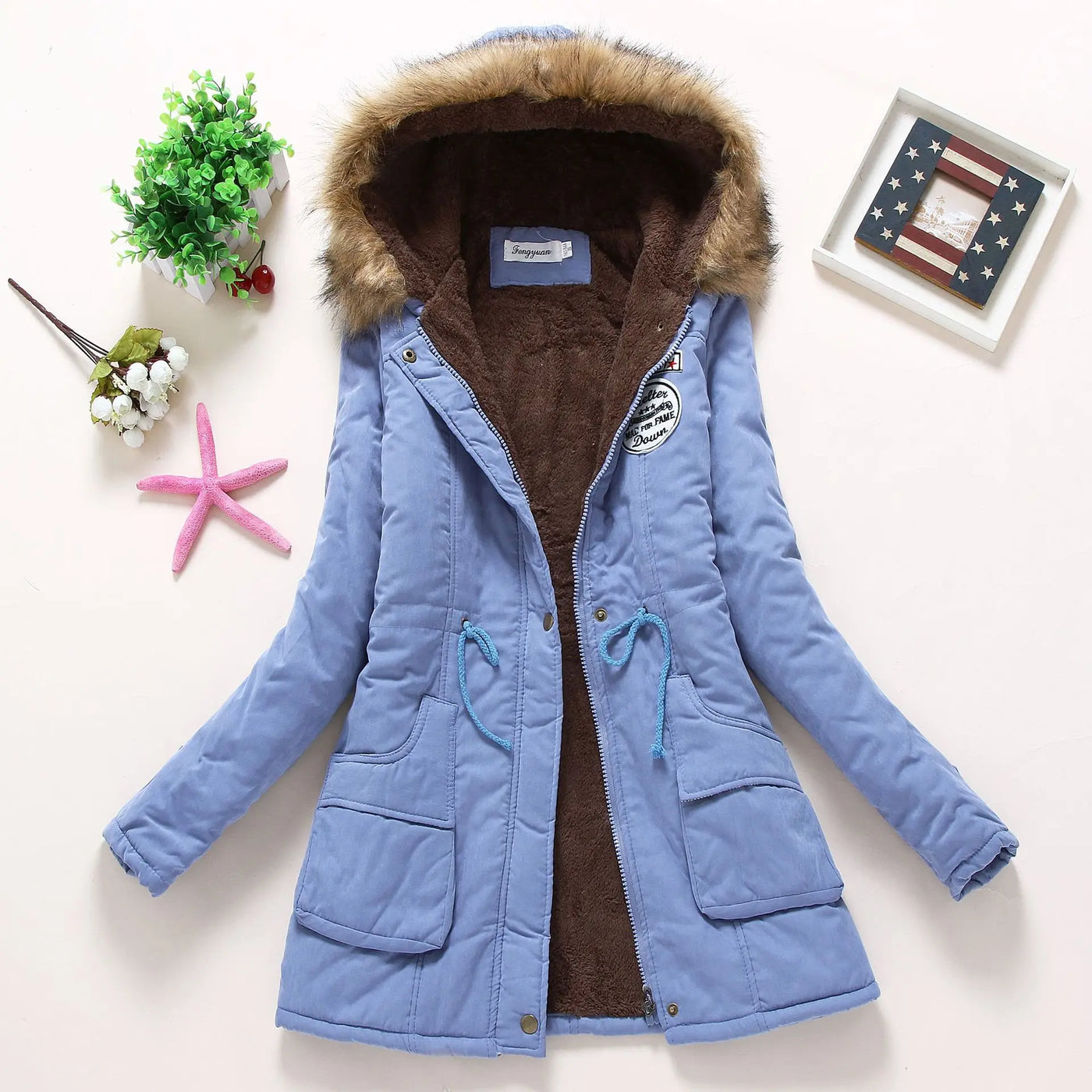 Ivy - Modische Winterjacke mit Kunstfellbesatz