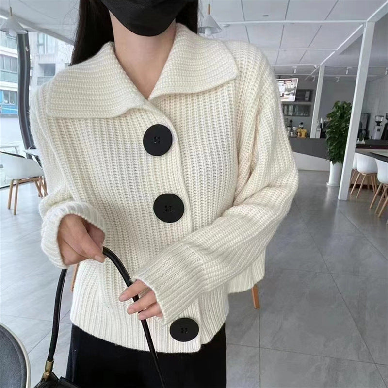 Grobstrick-Cardigan mit Knöpfen für Damen