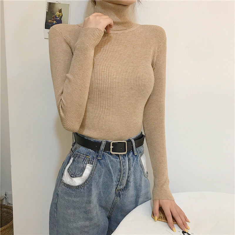 Rippstrick-Turtleneck für Damen