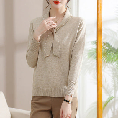 Pullover mit Schleifenakzent für Damen