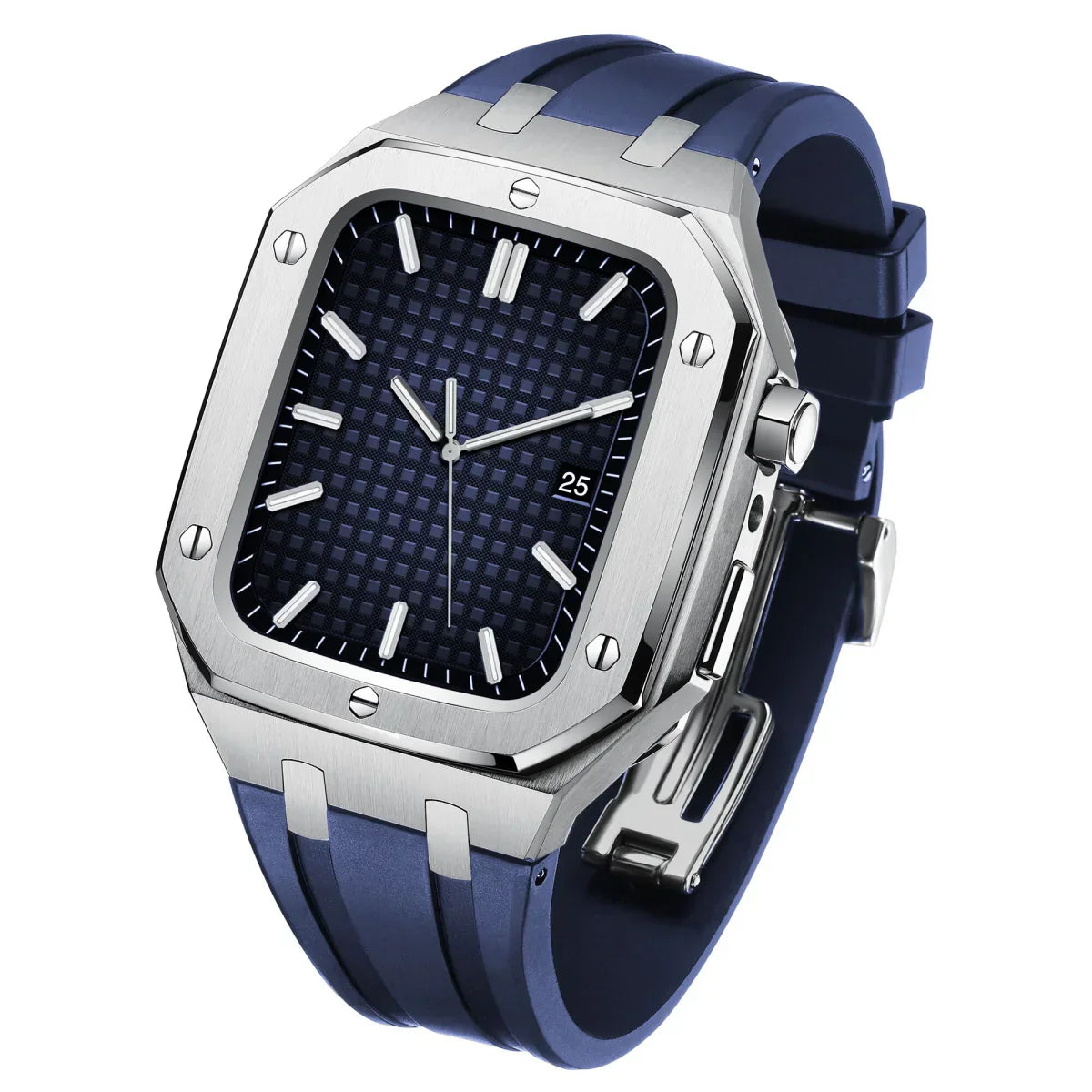 AP9009 Silikonarmband 316L Edelstahl Gehäuse Nachrüstkit für Apple Watch