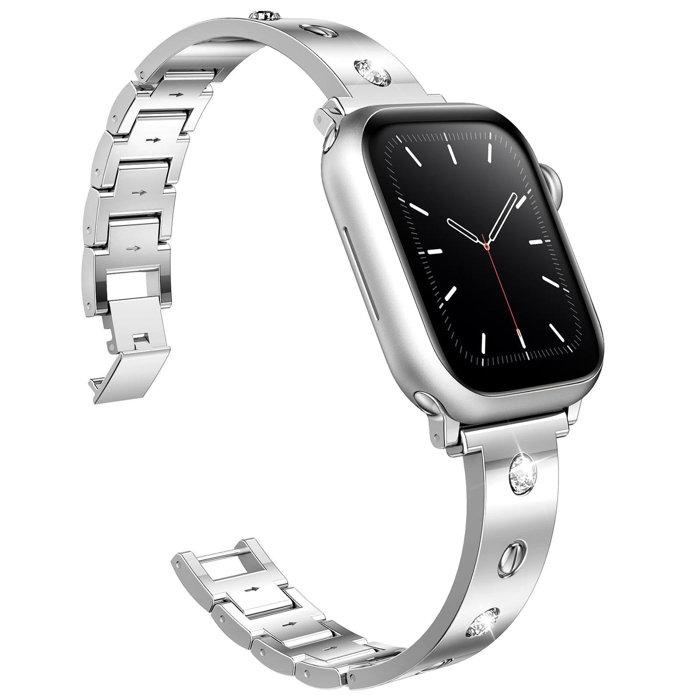 Diamantbesetzte Metall-Schnallenarmband für die Apple Watch