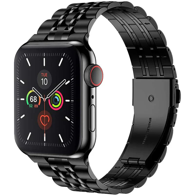 Luxuriöses Edelstahl-Faltschließe-Armband für die Apple Watch