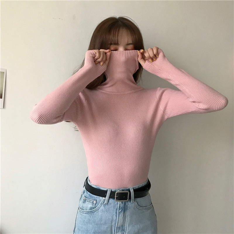 Rippstrick-Turtleneck für Damen