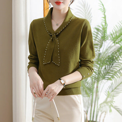 Pullover mit Schleifenakzent für Damen