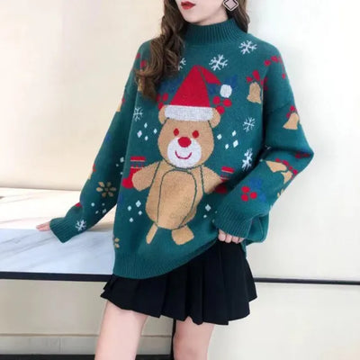 Festlicher Bären-Pullover für Damen