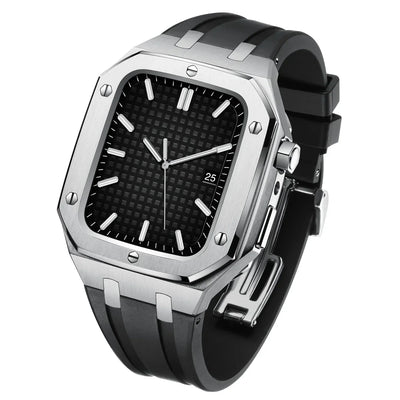 AP9009 Silikonarmband 316L Edelstahl Gehäuse Nachrüstkit für Apple Watch