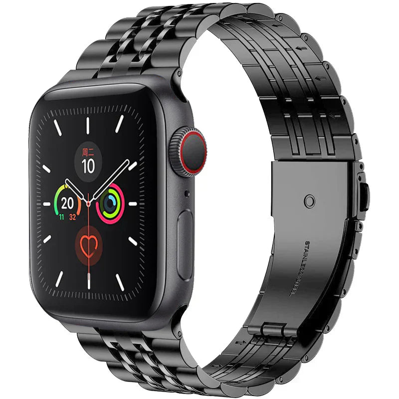 Luxuriöses Edelstahl-Faltschließe-Armband für die Apple Watch