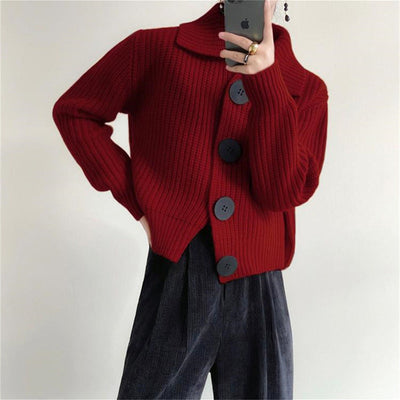 Grobstrick-Cardigan mit Knöpfen für Damen