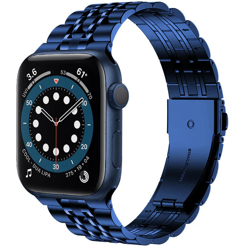 Luxuriöses Edelstahl-Faltschließe-Armband für die Apple Watch