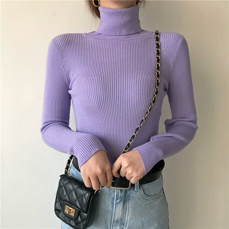 Rippstrick-Turtleneck für Damen