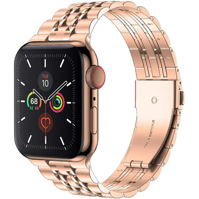 Luxuriöses Edelstahl-Faltschließe-Armband für die Apple Watch