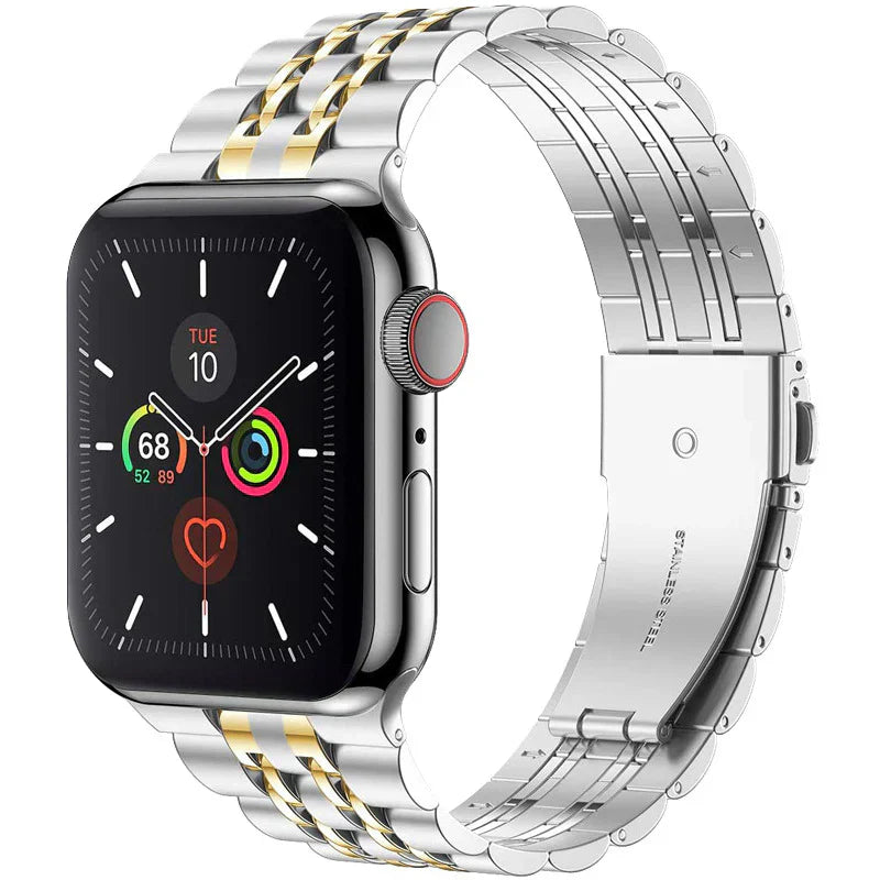 Luxuriöses Edelstahl-Faltschließe-Armband für die Apple Watch