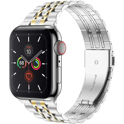 Luxuriöses Edelstahl-Faltschließe-Armband für die Apple Watch