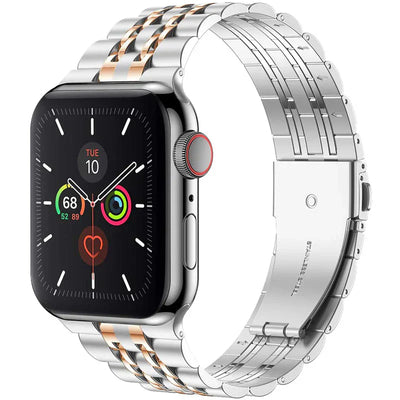 Luxuriöses Edelstahl-Faltschließe-Armband für die Apple Watch